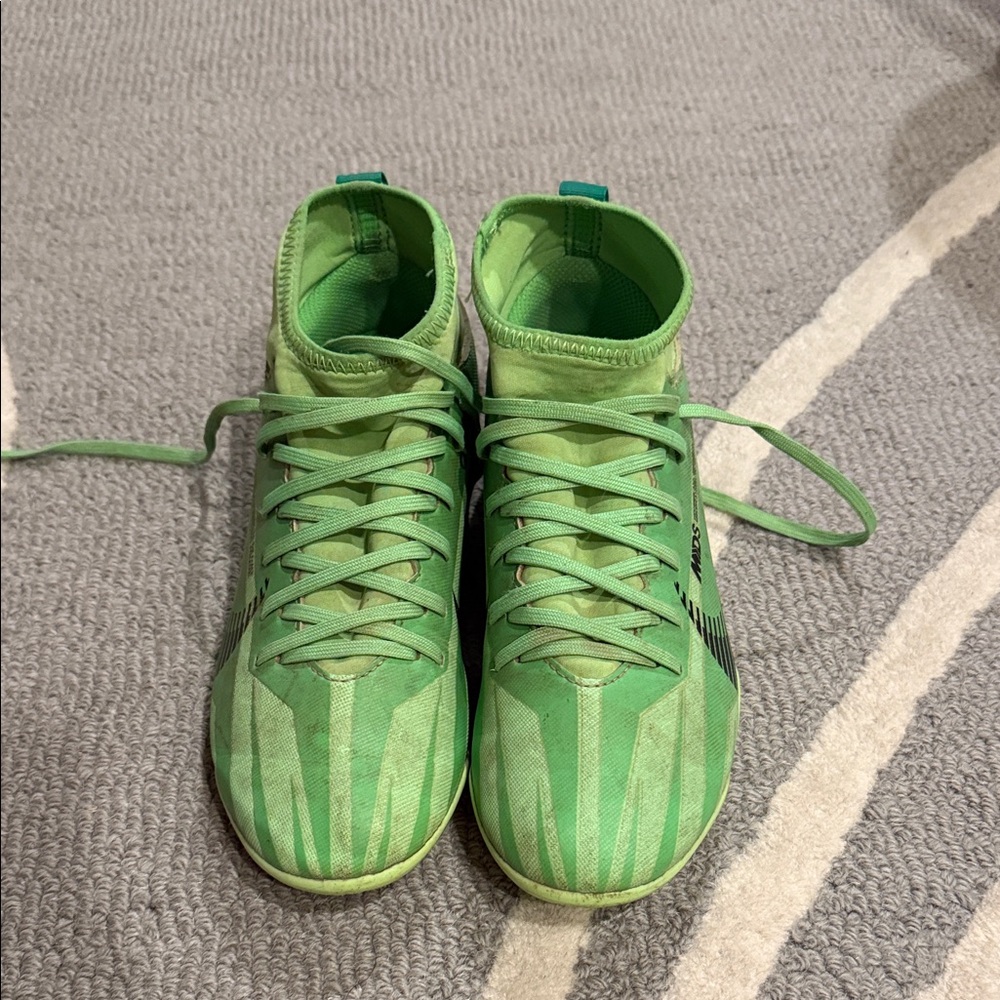 Nike Kids Bright Green High-Top Soccer Sneakers